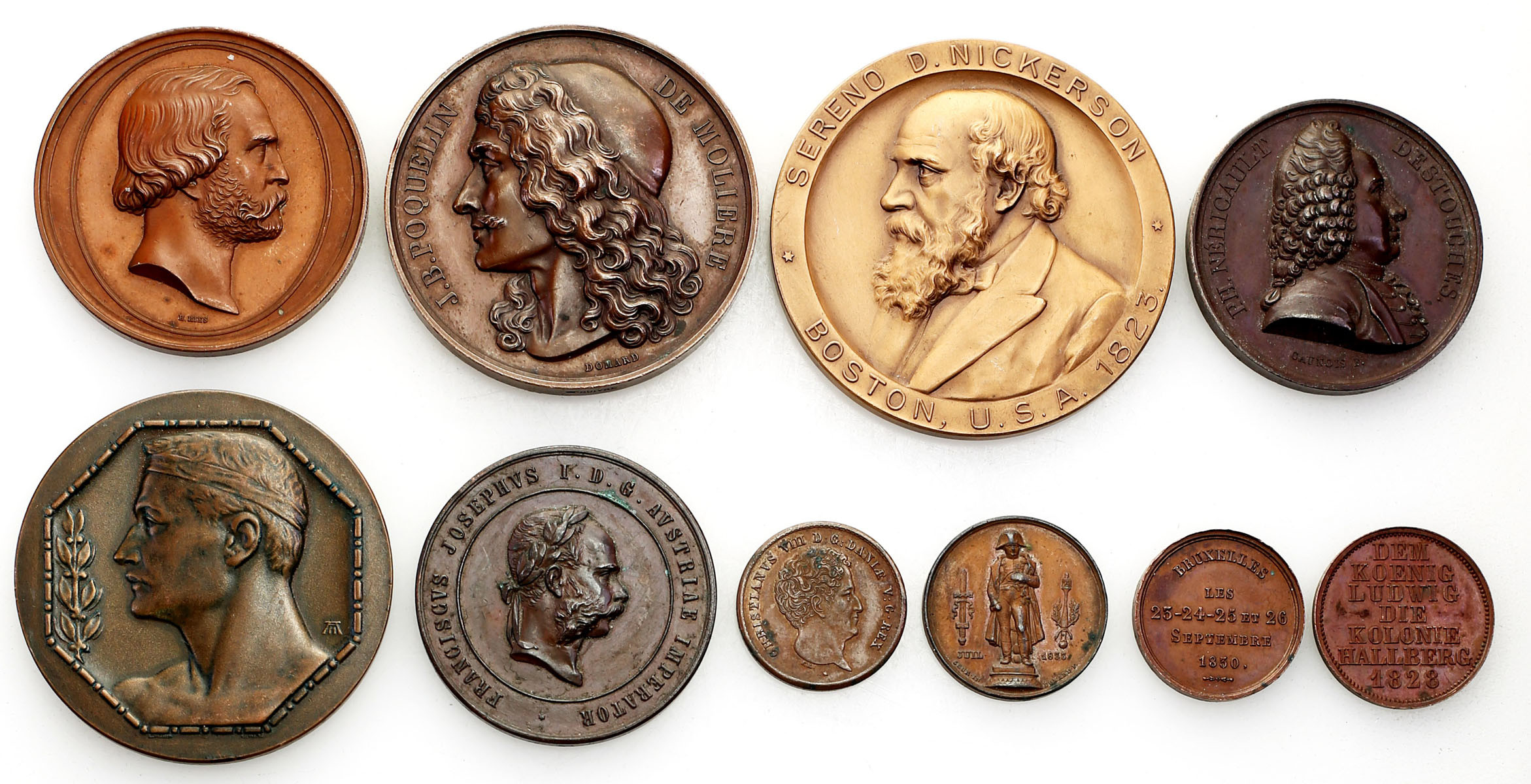 Austria, Niemcy, Francja, USA. Medale, zestaw 10 sztuk – RÓŻNE
